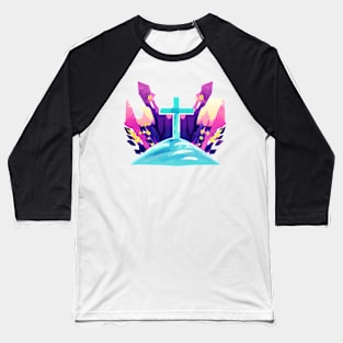 Beautiful and Stunning Easter Religious Cross Graphic Baseball T-Shirt